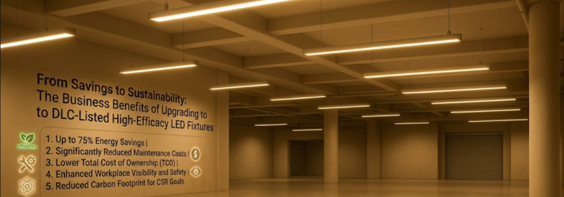 From Savings to Sustainability: The Business Benefits of Upgrading to DLC-Listed High-Efficacy LED Fixtures