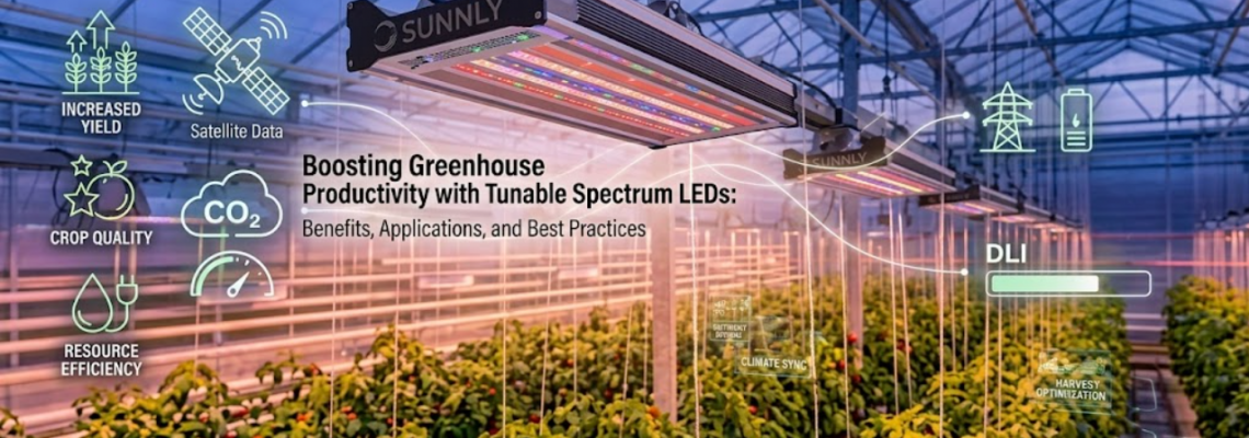 Boosting Greenhouse Productivity with Tunable Spectrum LEDs: Benefits, Applications, and Best Practices