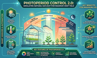 Photoperiod Control 2.0: Simulating Natural Daylight for Maximum Crop Yield